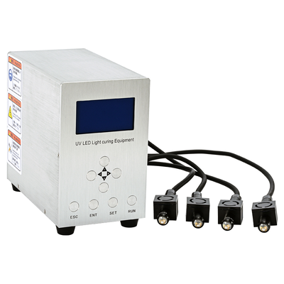 UV LED Spot Curing System Four Channel 365nm Precision Optical Fiber Connector Epoxy Curing 20000 Hours